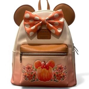 Loungefly Disney Minnie Mouse Pumpkin Ombre Mini Backpack NWOT
